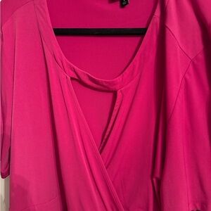 Torrid Pink Cowl Neck Short Sleeve Blouse